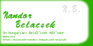 nandor belacsek business card